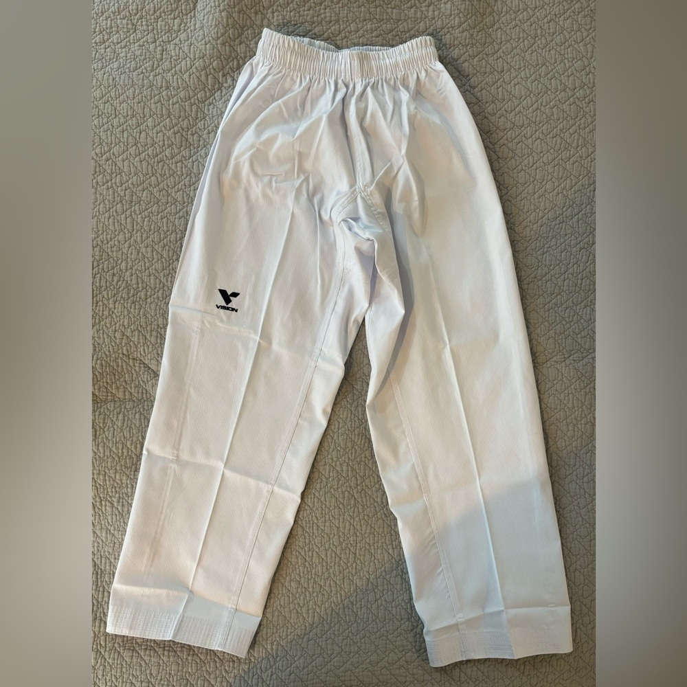 Kids White Elastic Waist Casual Pants